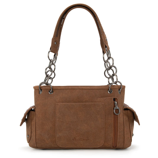 MW1325G-8085BR - Montana West Cut-Out Embroidered Concealed Carry Satchel