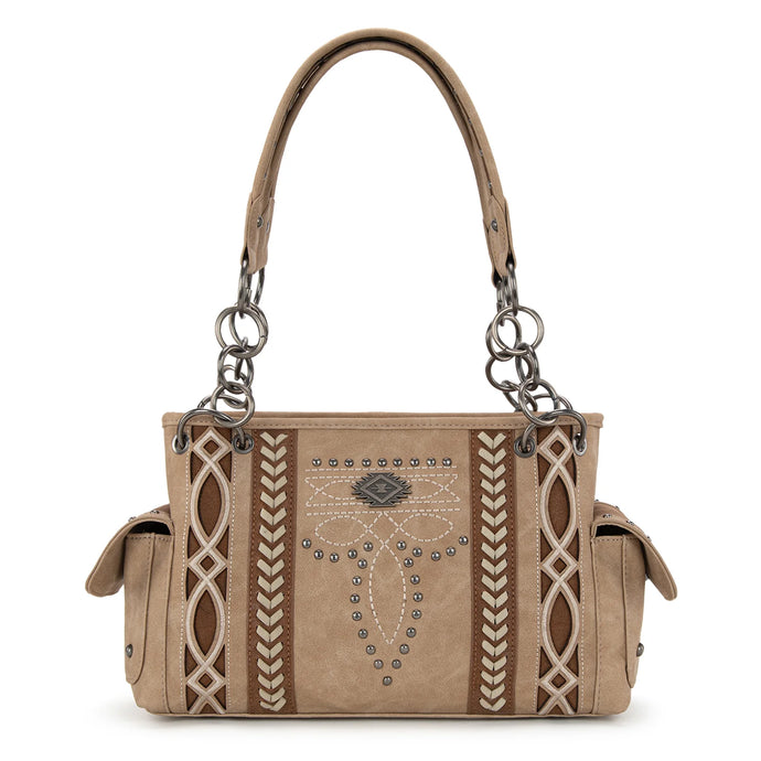 MW1325G-8085TN - Montana West Cut-Out Embroidered Concealed Carry Satchel