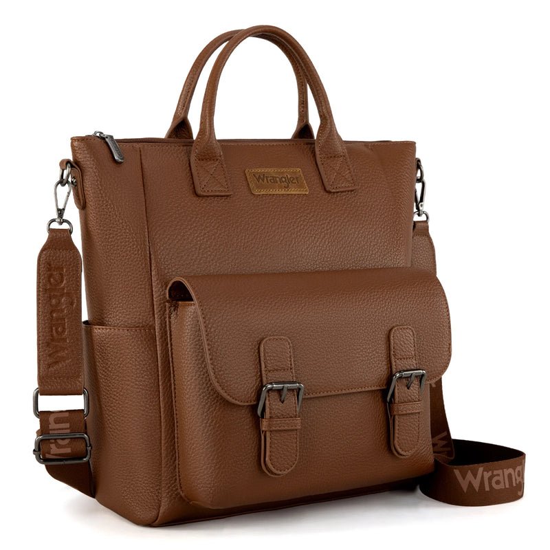 Load image into Gallery viewer, WG175-9110BR - Wrangler Tote/Shoulder Bag Convertible Backpack - Brown
