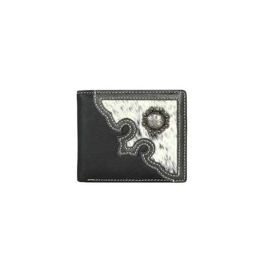 MWS-W025BK - Men's Genuine Hair-On Leather Collection Wallet