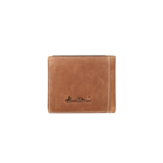 MWS-W025BR - Men's Genuine Hair-On Leather Collection Wallet