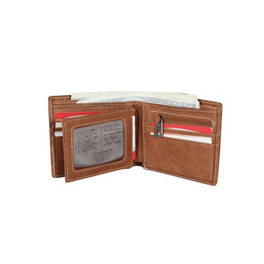 MWS-W025BR - Men's Genuine Hair-On Leather Collection Wallet