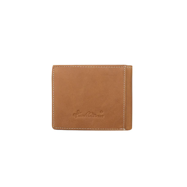 Load image into Gallery viewer, MWS-W031BR - Genuine Leather Tooled Collection Men's Wallet
