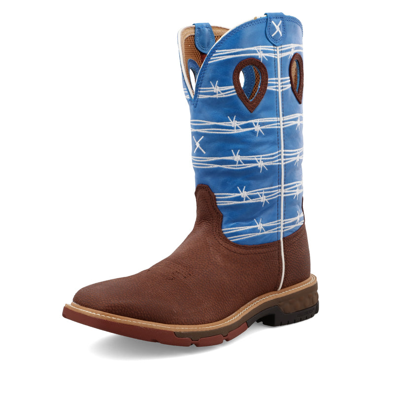 Load image into Gallery viewer, MXB0001 - Twisted X Men's Burgundy &amp; Sky Blue Work/Western Boot
