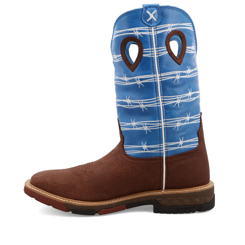 Load image into Gallery viewer, MXB0001 - Twisted X Men's Burgundy &amp; Sky Blue Work/Western Boot
