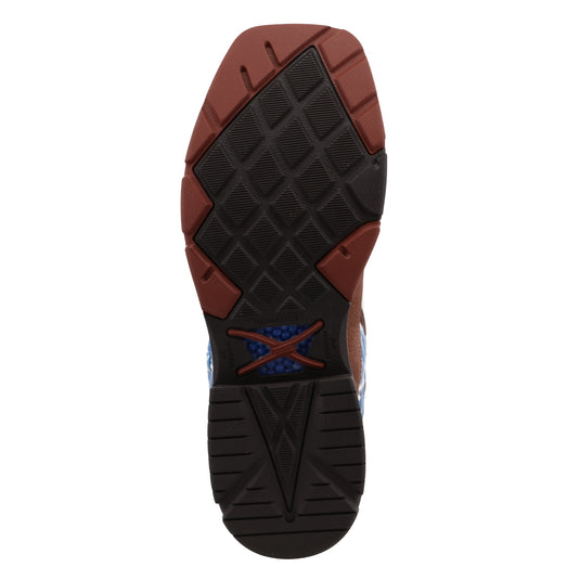 MXB0001 - Twisted X Men's Burgundy & Sky Blue Work/Western Boot