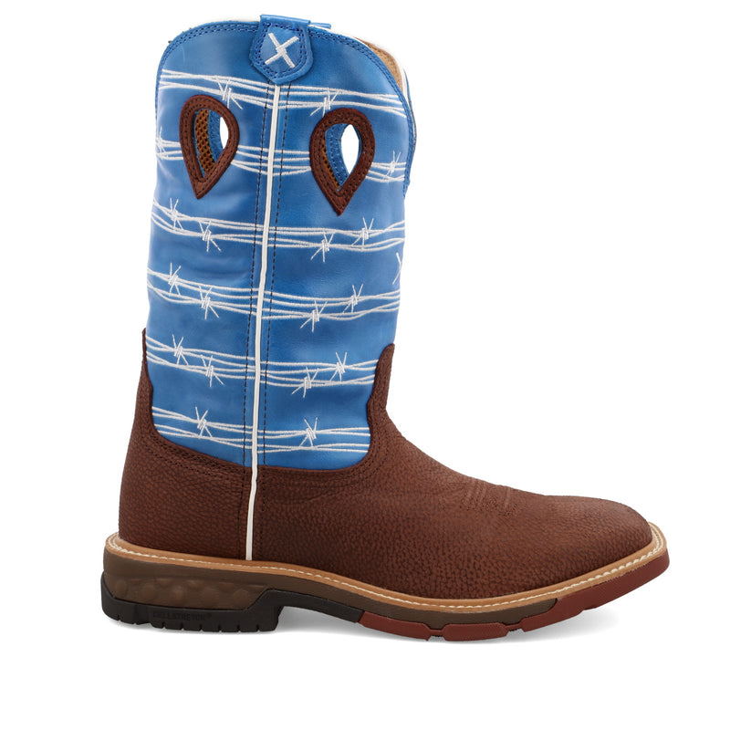 Load image into Gallery viewer, MXB0001 - Twisted X Men's Burgundy &amp; Sky Blue Work/Western Boot
