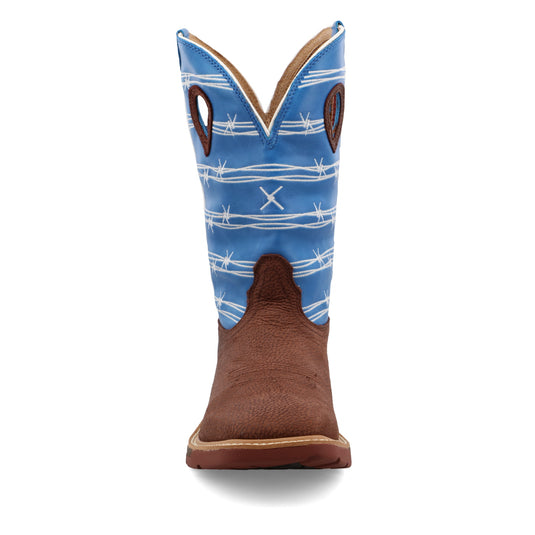 MXB0001 - Twisted X Men's Burgundy & Sky Blue Work/Western Boot