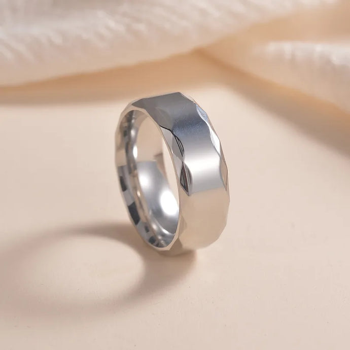 NIHRG1 - Modern Cut Men's Stainless Steel Ring