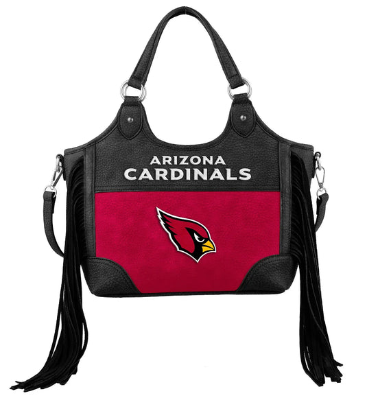 NFL-HB-ARZ-011-RD - Arizona Cardinals Two-Tone Fringe Hobo Tote Bag