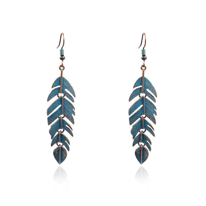 NIHER41 - Feather Drop Earrings