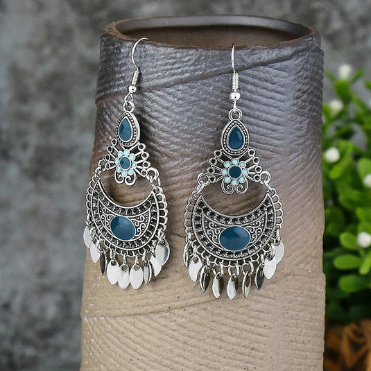 NIHER79 - Retro Leaf Drop Earrings