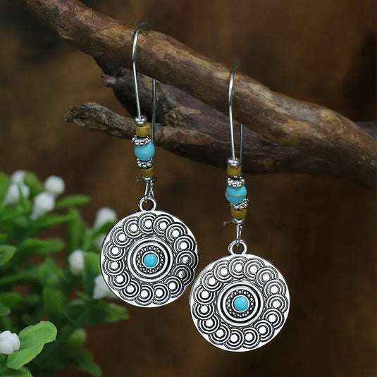 NIHER10 - Round Multi Bead Dangle Earrings