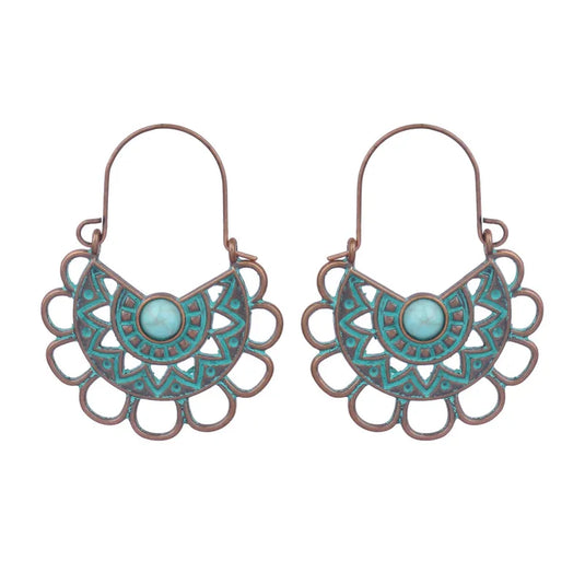 NIHER32 - Rustic Turquoise Earrings