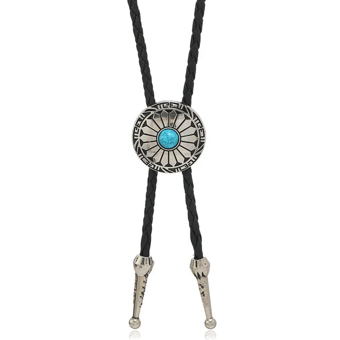 NIHBO5 - Turquoise Stone Silver Bolo
