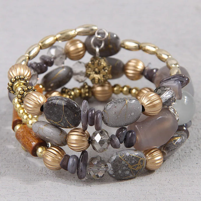 NIHBC80 - Gray Gravel Beaded Bracelet