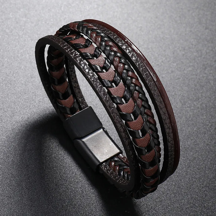 NIHBC31 - Coffee Multi Layer Rope Bracelet
