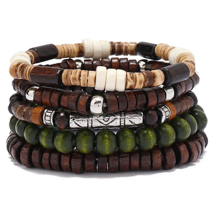 NIHBC8 - 5 Piece Wooden Bracelet Set