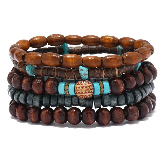 NIHBC7 - 5 Piece Wooden Bracelet Set