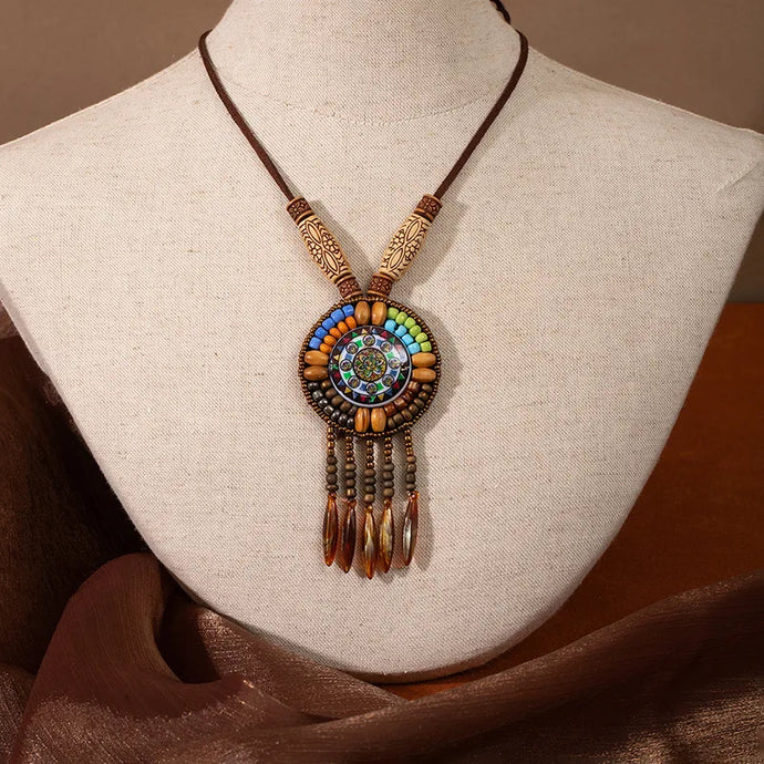 NIHNK7 - Boho Pendant Tassle Necklace