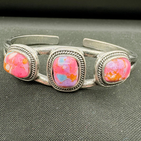 NIHBC50 - Color Burst Stone Bangle Bracelet