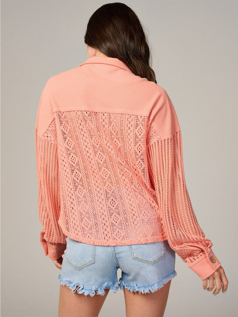 Load image into Gallery viewer, WFT 33 - WOMEN'S LONG SLEEVE BUTTON UP FRONT POCKETS KNIT BLOUSE
