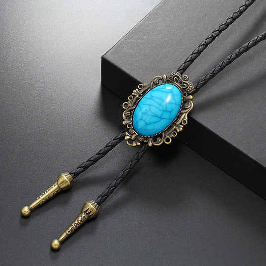 NIHBO1 - Turquoise Stone Bronze Bolo