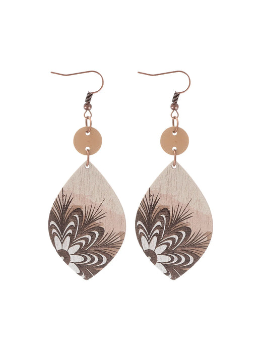 ACCER 3 - Wooden Western Tear Drop Earrings