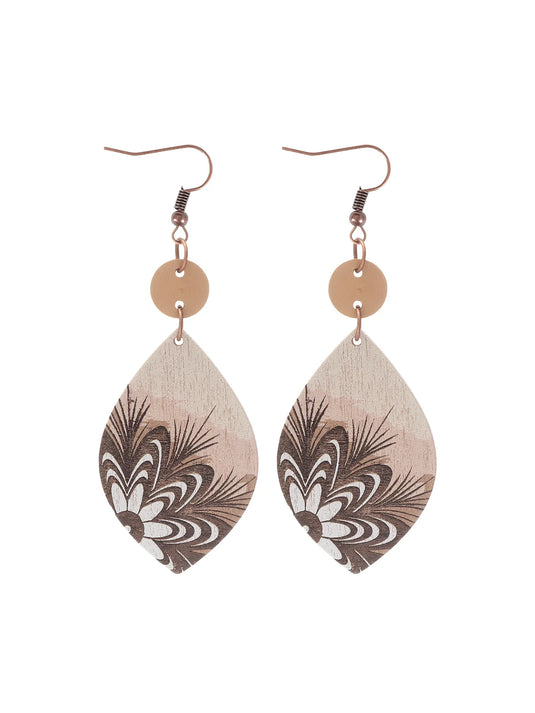 ACCER 3 - Wooden Western Tear Drop Earrings