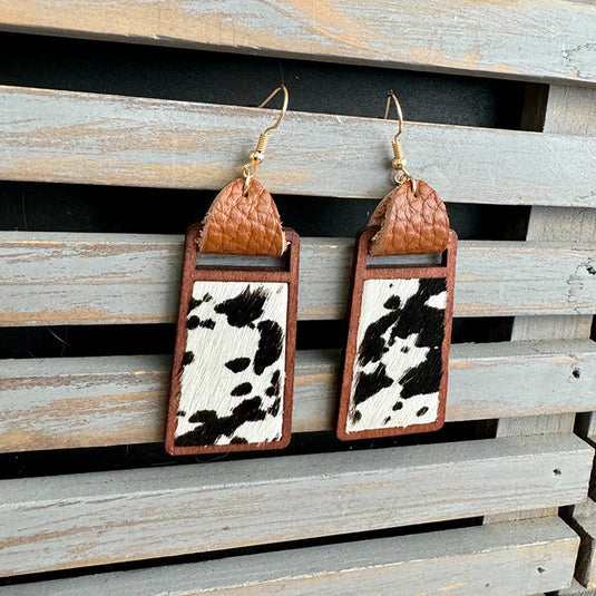 ACCER 5 - Wooden Cow Print Earrings
