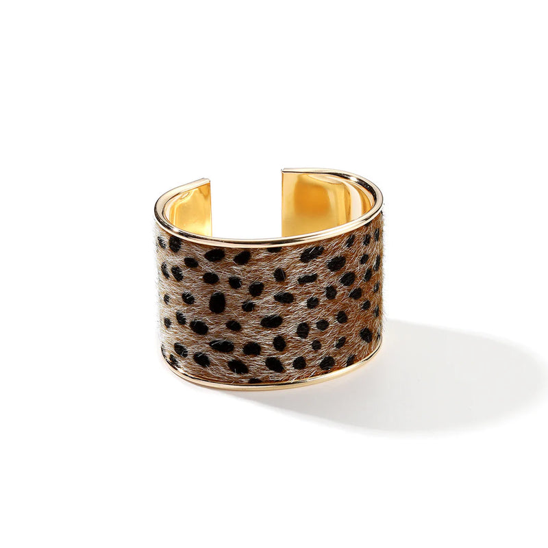 Load image into Gallery viewer, ACCBC 12 - Wide Leopard Print Bangle Bracelet
