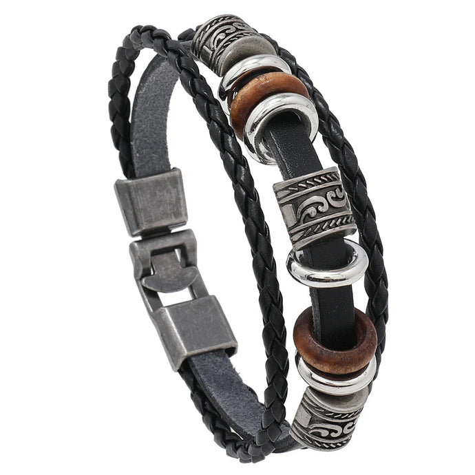 ACCBC 8 - Hand Beaded Multi Layer Black Bracelet