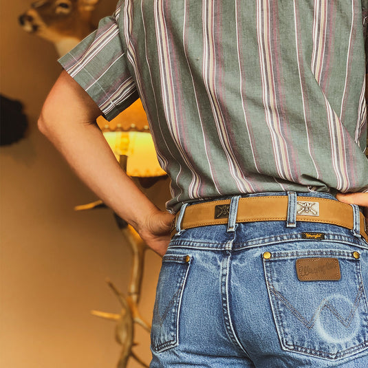 OUT1000 - Distressed Leather OUTLAW Belt with Outlaw Conchos