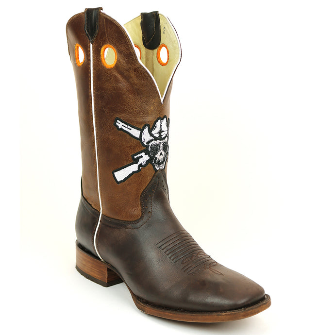 OUT8004 - RockinLeather Men's Outlaw Logo Western Boot