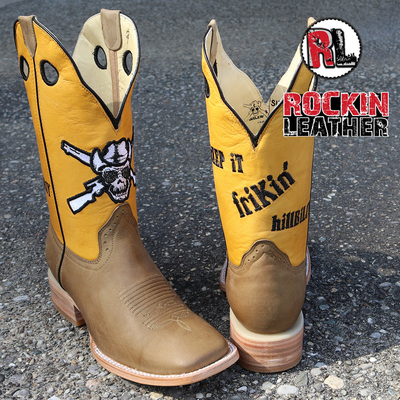 Load image into Gallery viewer, OUT8000 - RockinLeather Men&#39;s Outlaw &quot;Yellow&quot; Western Boot
