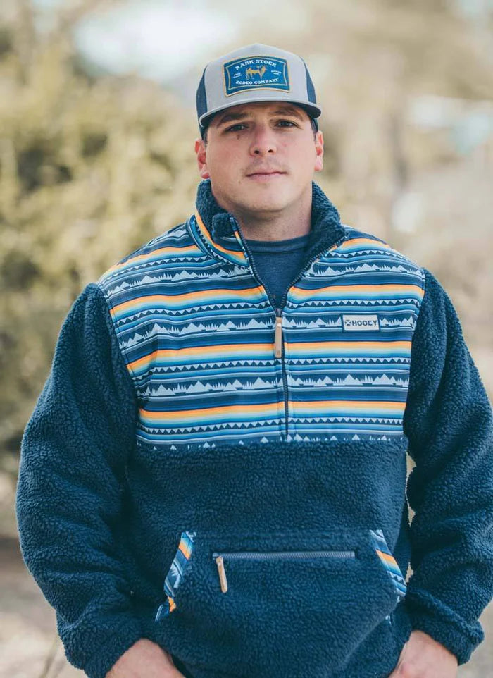 Load image into Gallery viewer, HFP003BLST - Hooey  &quot;Hooey Sherpa Pullover&quot; Blue w/Stripe Pattern
