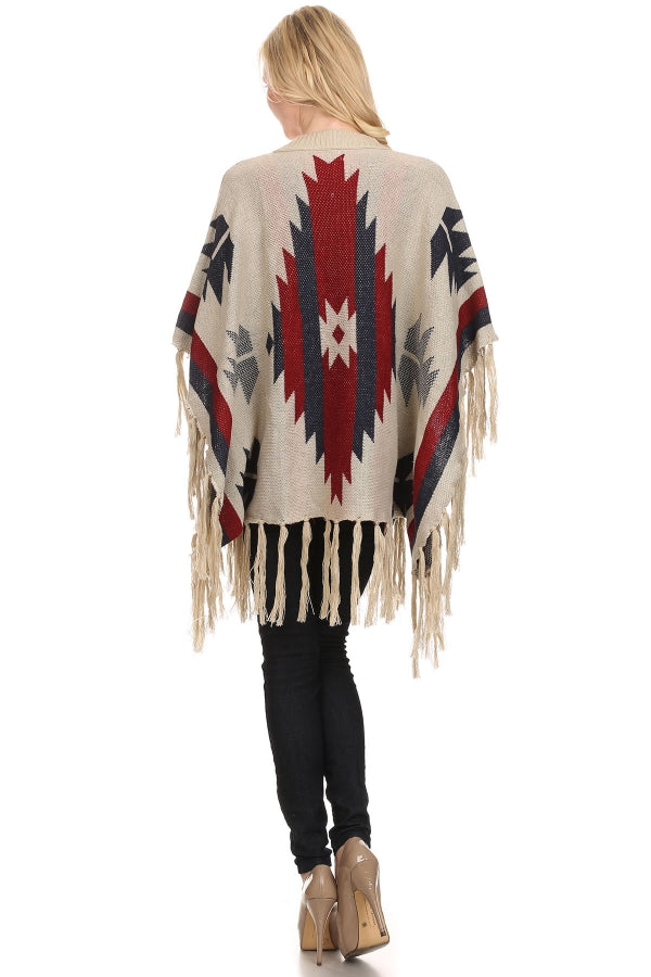 Load image into Gallery viewer, YELTSHT3 - Ladies Beige Fashion Poncho
