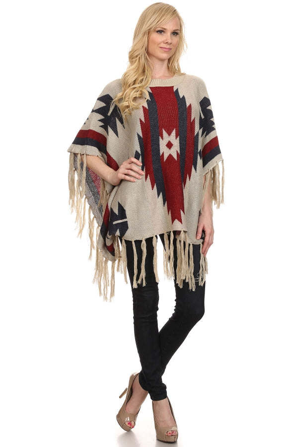 Load image into Gallery viewer, YELTSHT3 - Ladies Beige Fashion Poncho
