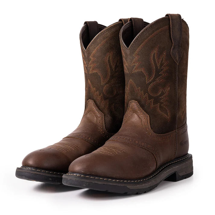 Load image into Gallery viewer, PLT403606 - Palitutu Men's Brown Full Grain Leather Round Toe Cowboy Boots
