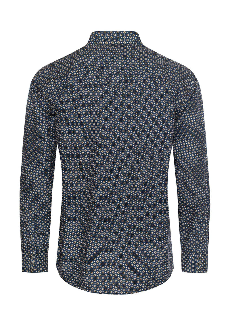 Load image into Gallery viewer, PS100L-1073 - Rodeo Clothing Men's Western Long Sleeve Pearl Snap Print Shirt
