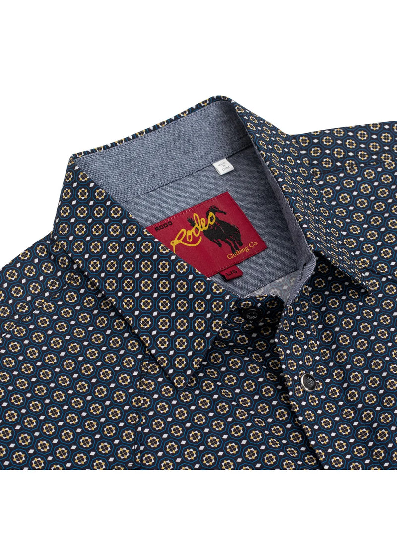 Load image into Gallery viewer, PS100L-1073 - Rodeo Clothing Men's Western Long Sleeve Pearl Snap Print Shirt
