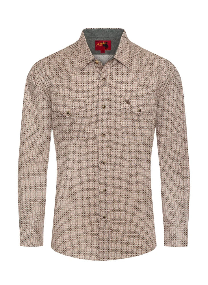 Load image into Gallery viewer, PS100L-1082 - Rodeo Clothing Men's Western Pearl Snap Print Shirt
