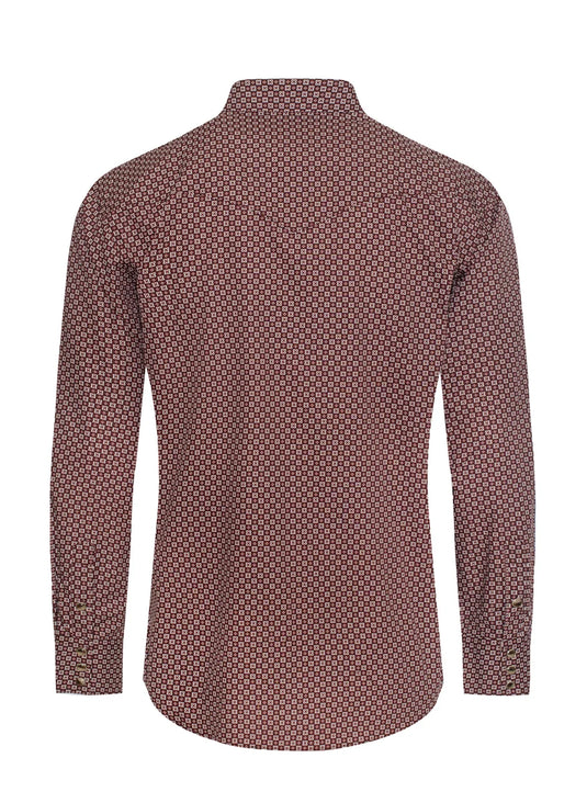 PS100L-1083 - Rodeo Clothing Men's Western Long Sleeve Pearl Snap Print Shirt
