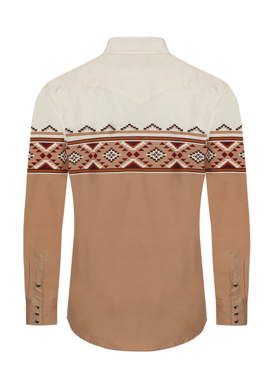 PS100L-1089 - Rodeo Clothing Men's Western Pearl Snap Print Shirt
