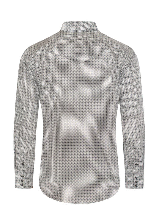 PS100L-1108 - Rodeo Clothing Men's Western Pearl Snap Print Shirt