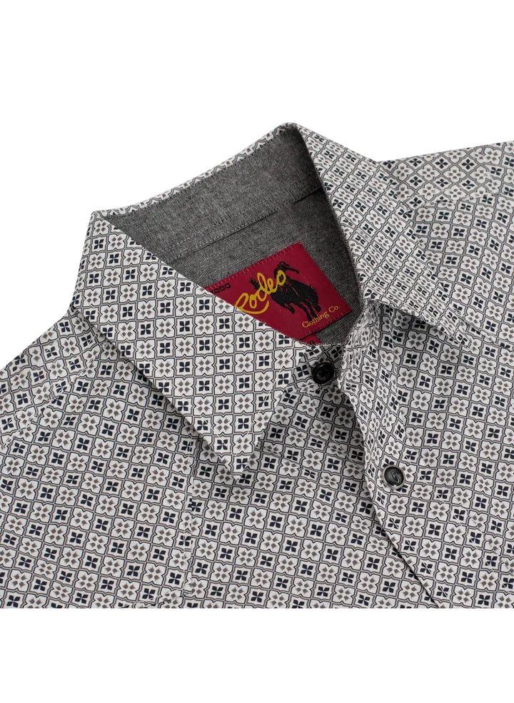 Load image into Gallery viewer, PS100L-1108 - Rodeo Clothing Men's Western Pearl Snap Print Shirt
