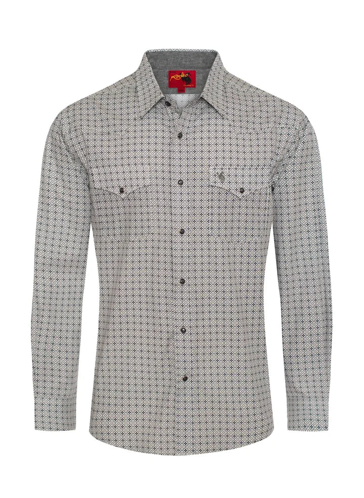 Load image into Gallery viewer, PS100L-1108 - Rodeo Clothing Men's Western Pearl Snap Print Shirt
