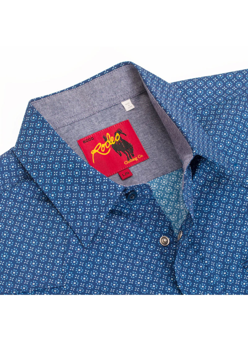 Load image into Gallery viewer, PS100S-1093 - Rodeo Clothing Men's Short Sleeve Pearl Snap Print Shirt
