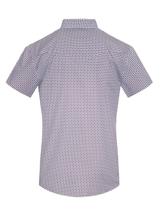 PS100S-1102 - Rodeo Clothing Men's Short Sleeve Pearl Snap Print Shirt