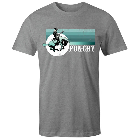 PT1646GY - Hooey "Punchy" Grey Heathered w/Turquoise/White Logo T-shirt